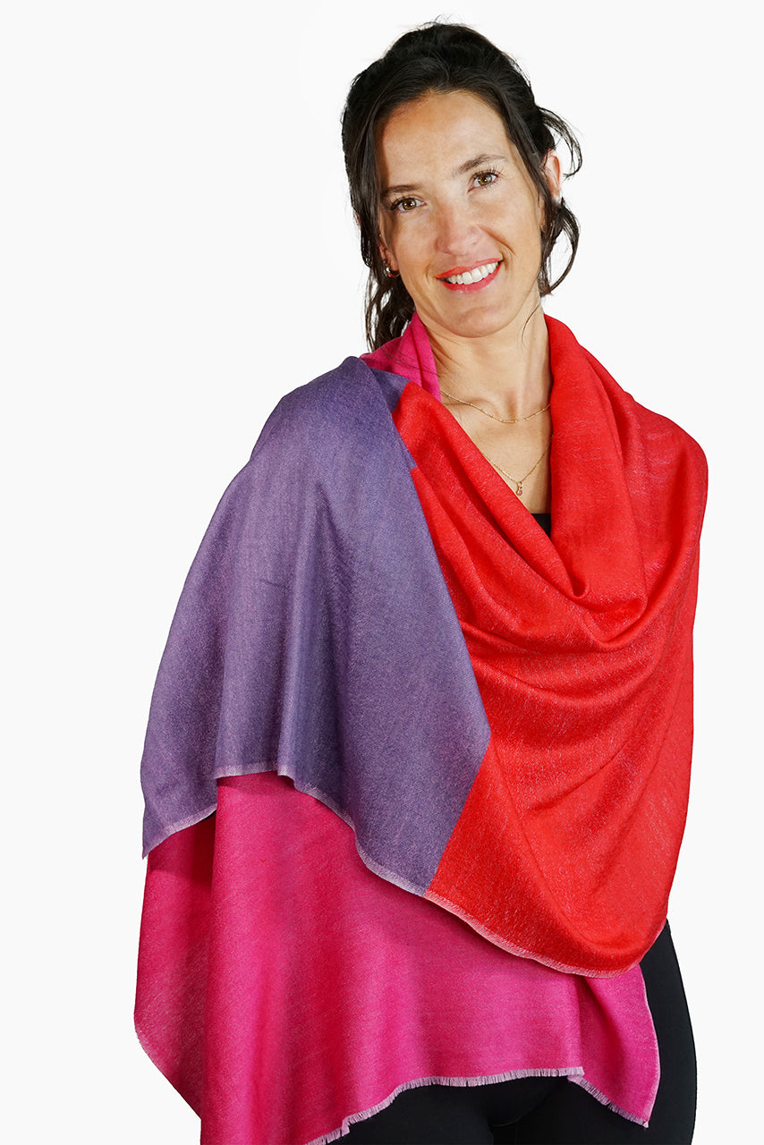 Merino Wool Woven Scarf Triple Reverse WWTR-P