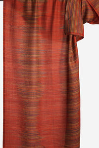 Merino Wool Woven Scarf Zigzag - rust red - WWZZ-R