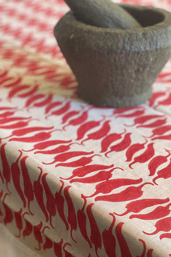 Cotton Tablecloth - Chilli | CCHI