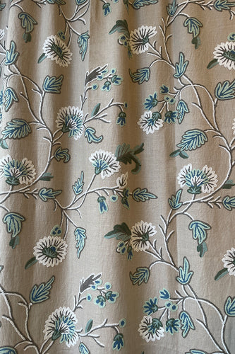 Crewel Embroidered Linen Curtain  CUL-G