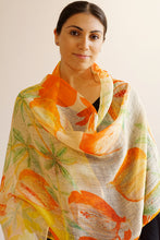 Load image into Gallery viewer, linen scarf  - pomegranate  LPOM