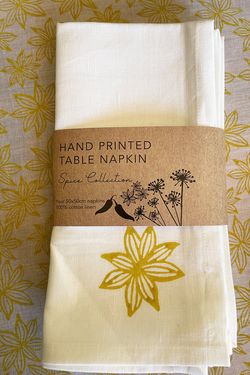 Linen Table Napkins in set of four - Star Anise | LSTA