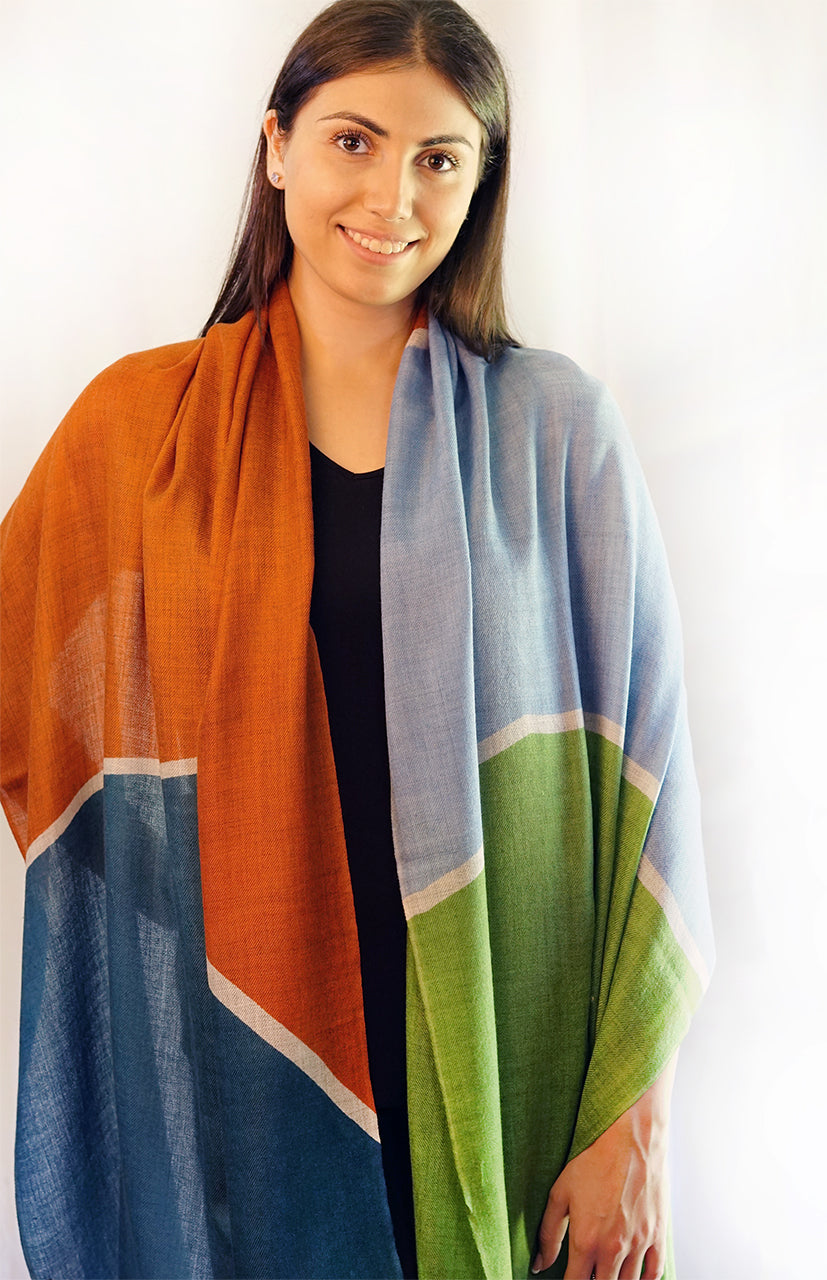 Merino Wool Scarf - Tilt Stripes WCTI-B